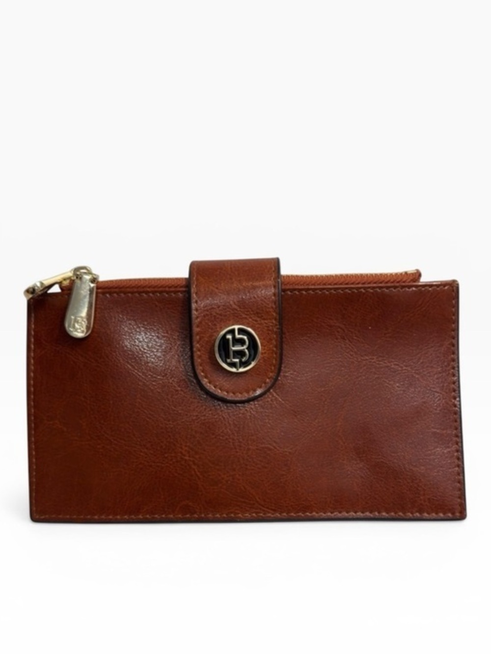 NWOT Bostanten Leather Wallet Brown RFID Blocking Clutch Organizer Classic